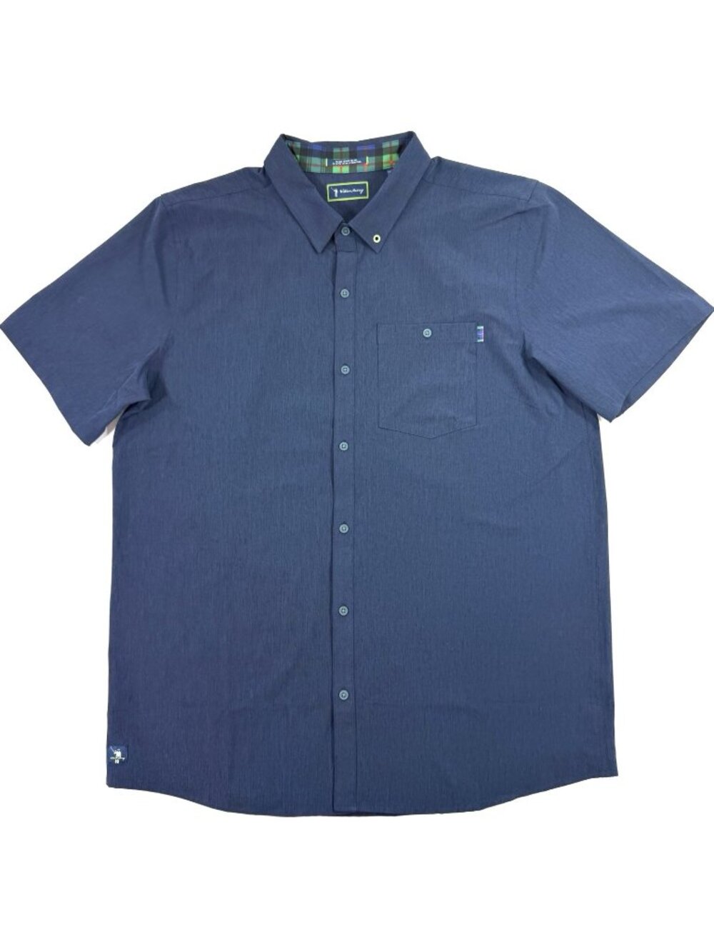 William Murray Mens Shirt Performance Golf Button Down Size XL Navy Short Sleeve